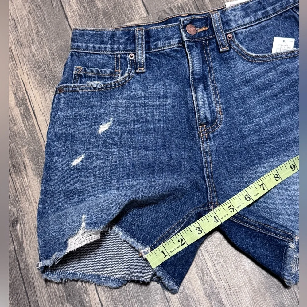 Old Navy High-Rise Slouchy Straight Distressed Denim Shorts Girl Size 12